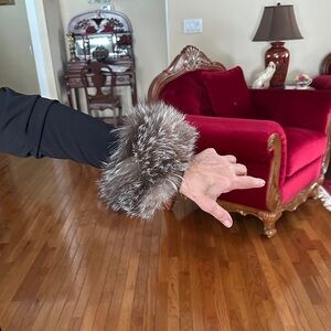 Elegant Brown & Gray Real Fox Fur Cuffs